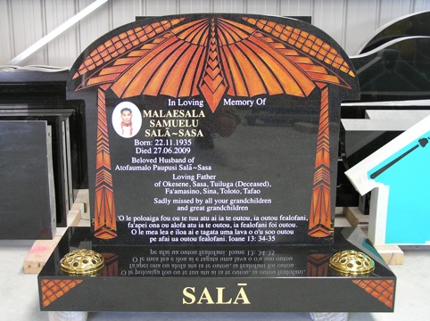 FALE PLATE headstone on standard base